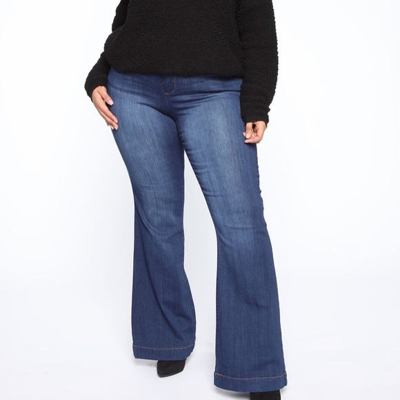 Fashion Nova Denim - Fashion Nova Dark Denim Flare Jeans